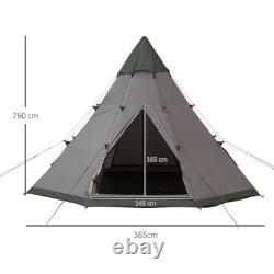 Tente de camping spacieuse pour 6-7 personnes avec fenêtres en mesh et design facile à monter