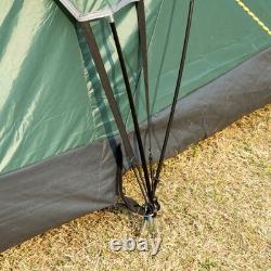 Tente de camping spacieuse pour 6 personnes avec cadre en fibre de verre et en acier, sac de transport