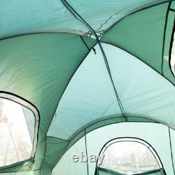 Tente de camping spacieuse pour 6 personnes avec cadre en fibre de verre et en acier, sac de transport