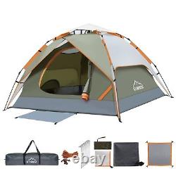 Tente de camping, tente instantanée pop-up pour 3 personnes étanche, grande double couche