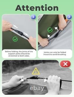 Tente de camping, tente instantanée pop-up pour 3 personnes étanche, grande tente automatique à double couche