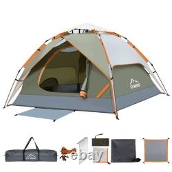 Tente de camping, tente instantanée pour 3 personnes étanche, grande double couche
