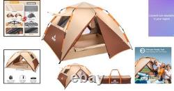 Tente de camping, tente pop-up 3 personnes, tente dôme familiale imperméable et coupe-vent avec
