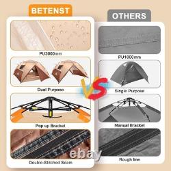 Tente de camping, tente pop-up 3 personnes, tente dôme familiale imperméable et coupe-vent avec