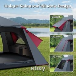 Tente de camping, tente pop-up 3 places extra large, tente automatique en dôme étanche