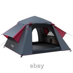 Tente de camping, tente pop-up pour 3 personnes extra large, étanche, dôme automatique