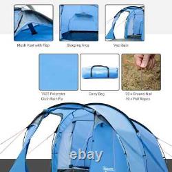 Tente de camping tunnel 2-3 personnes avec porche vestibule, toile de pluie, aérations et sac de transport