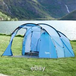 Tente de camping tunnel 2-3 personnes avec porche vestibule, toile de pluie, aérations et sac de transport