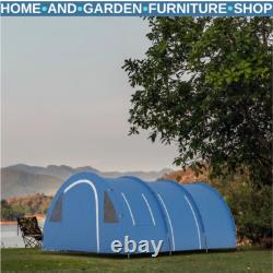 Tente de camping tunnel 5-6 personnes avec 2 chambres, sol intégré, 2 portes et sac de transport