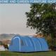 Tente De Camping Tunnel 5-6 Personnes Avec 2 Chambres, Sol Intégré, 2 Portes Et Sac De Transport