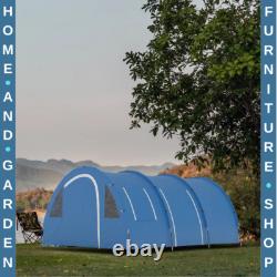 Tente de camping tunnel 5-6 personnes avec 2 chambres, sol intégré, 2 portes et sac de transport