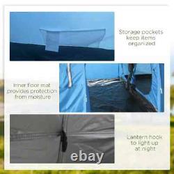 Tente de camping tunnel 5-6 personnes avec 2 chambres, sol intégré, 2 portes et sac de transport