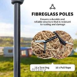 Tente de camping tunnel 5-6 personnes avec fenêtres, poches, pour randonnée et pêche HGFS