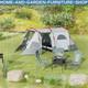 Tente De Camping Tunnel 6-8 Personnes Avec Aire De Vie, 3 Portes Et Sac De Transport
