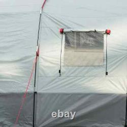 Tente de camping tunnel 6-8 personnes avec aire de vie, 3 portes et sac de transport