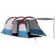 Tente De Camping Tunnel Outsunny 2-3 Personnes Avec Chambre Et Salon, Rouge