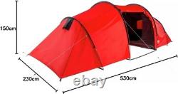 Tente de camping tunnel Pro Action 6 places, 3 pièces, plus haute, imperméable en forme de tente