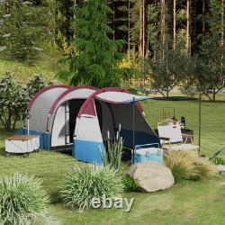 Tente de camping tunnel chambre à coucher espace de vie 2000mm imperméable portable 2-3 personnes