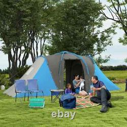 Tente de camping tunnel de 2000 mm de large avec 2 chambres et espace de vie étanche