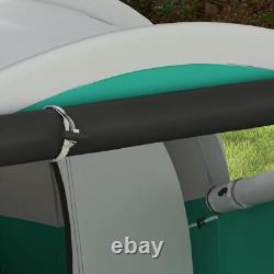 Tente de camping tunnel étanche Outsunny 3000mm avec 2 chambres pour 3 personnes verte neuve