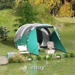 Tente de camping tunnel étanche Outsunny 3000mm avec 2 chambres pour 3 personnes verte neuve