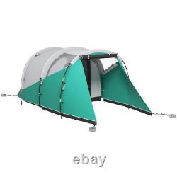 Tente de camping tunnel étanche Outsunny 3000mm avec 2 chambres pour 3 personnes verte neuve