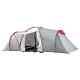 Tente De Camping Tunnel Portable Pour 6 Personnes Avec Chambre Et équipement De Randonnée Avec Sac De Transport Gris.