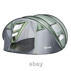 Tente de camping type dôme, tente pop-up avec 4 fenêtres pour 4 à 5 personnes