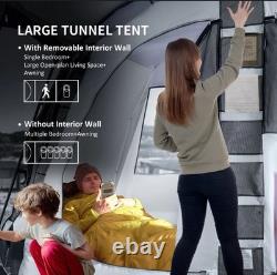 Tente de famille pour camping en plein air, grande tunnel, 8-10 personnes, immense