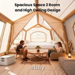 Tente de glamping de luxe à deux chambres pour le camping familial en plein air, 13 m², 8 à 10 personnes