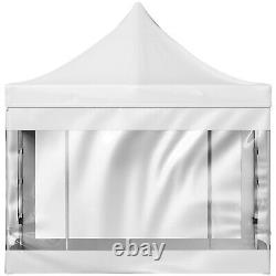 Tente de pavillon pliable 10 x 10 FT avec auvent amovible pour patio extérieur en blanc