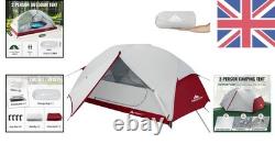 Tente de randonnée légère pour 2 personnes avec revêtement imperméable PU3000 mm et montage facile