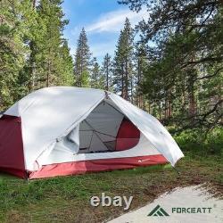 Tente de randonnée légère pour 2 personnes avec revêtement imperméable PU3000 mm et montage facile