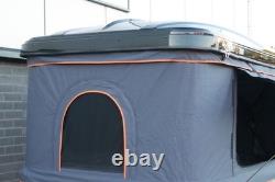 Tente de toit EASY TENT grise grande coque rigide à ouverture pop-up assistée par vérins à gaz