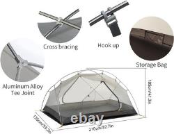 Tente de trekking ultralégère et imperméable pour 2 personnes, camping en plein air, 5,5 lb