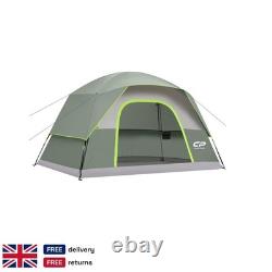 Tente dôme 6 personnes imperméable en polyester pour camping et randonnée, hauteur debout de 182 cm