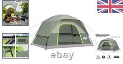Tente dôme 6 personnes imperméable en polyester pour camping et randonnée, hauteur debout de 182 cm