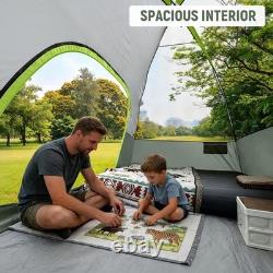 Tente dôme 6 personnes imperméable en polyester pour camping et randonnée, hauteur debout de 182 cm