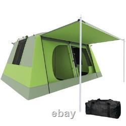 Tente dôme de camping Outsunny à deux pièces avec auvent et sac de transport, reconditionnée