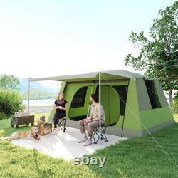 Tente dôme de camping Outsunny à deux pièces avec auvent et sac de transport, reconditionnée