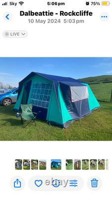 Tente en toile Lichfield Montana 6 1995 vintage en fabuleux état - Vert