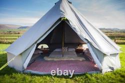 Tente en toile de 5 m, tente Bell, tipi/tipi, glamping extérieur, grande grise