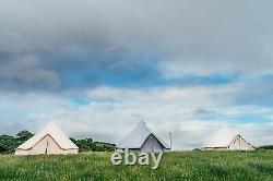 Tente en toile de 5 m, tente Bell, tipi/tipi, glamping extérieur, grande grise