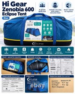 Tente familiale 6 personnes Hi Gear Zenobia 600 Eclipse bleue