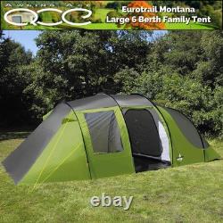 Tente familiale Eurotrail Montana grande pour 6 personnes, camping sur emplacement