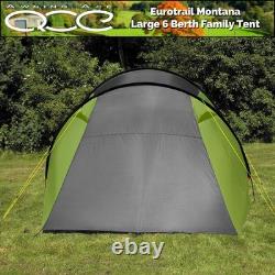 Tente familiale Eurotrail Montana grande pour 6 personnes, camping sur emplacement