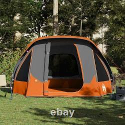 Tente familiale KOVOL pour 6 personnes, abri de camping cabane imperméable, gris et orange