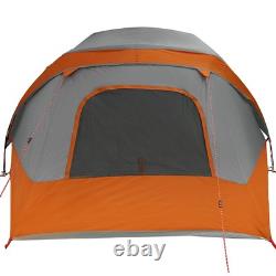Tente familiale KOVOL pour 6 personnes, abri de camping cabane imperméable, gris et orange