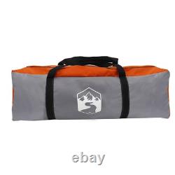 Tente familiale KOVOL pour 6 personnes, abri de camping cabine imperméable, gris et orange