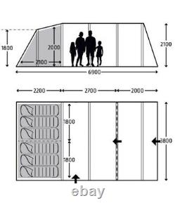 Tente familiale Kampa Hayling 6 poteaux gris/noir